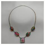 Dichroic Glass Necklace, 18"