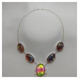 Dichroic Glass Necklace, 18"