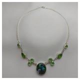 Dichroic Glass Necklace, 18"