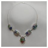 Dichroic Glass Necklace, 18"