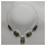 Dichroic Glass Necklace, 20"
