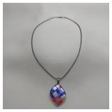 Dichroic Glass Necklace, 16"
