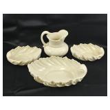 Lenox Leaf Pattern Bowls And Pitcher