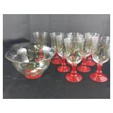 Studio Nova Holly Berries Crystal - Bowl & 8