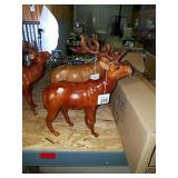 Leather Moose Figurines - 2 Large