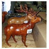 Leather Moose Figurines - 2 Large