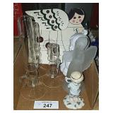 Angel Figurines, Wood Décor, Glass Candle Décor