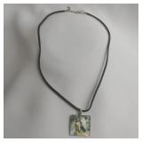 Horse Design Dichroic Glass Pendant With Black