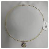 Swirl Design Dichoric Glass Pendant On Yellow