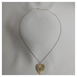 Heart Pendant On Gold-colored Chain, Pendant Is