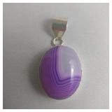 Purple Swirl Pendant, .925 Silver