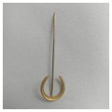Horse Shoe Hat Pin, 10k