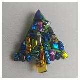 Christmas Tree Dichroic Glass Brooch
