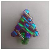 Christmas Tree Dichroic Glass Brooch