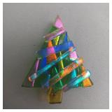 Christmas Tree Dichroic Glass Brooch