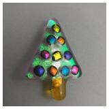 Christmas Tree Dichroic Glass Brooch