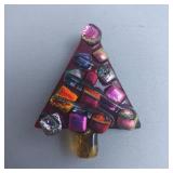 Christmas Tree Dichroic Glass Brooch