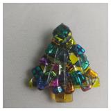 Christmas Tree Dichroic Glass Brooch