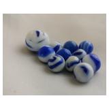 Blue And White Swirled Marbles