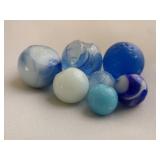 Blue And White Marbles, Chipped