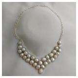 Pearl Necklace, 18", .925 Silver