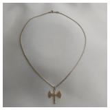 Axe Pendant On Chain, 16", .925 Silver