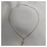 Lightning Bolt With Arrow Pendant On Chain, 18",