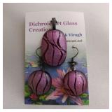 Black With Purple Dichroic Glass Pendant With