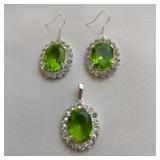 .925 Silver Pendant With Matching Earrings