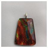 Red Dichroic Glass Pendant