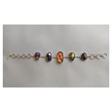 Black And Multi-color Dichroic Glass Bracelet,