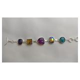 Black And Multi-color Dichroic Glass Bracelet,