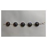 Black, Blue, Orange And Glitter Swirl Dichroic