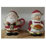 Santa & Mrs Claus Sugar And Creamer