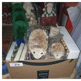 Rustic Christmas Décor, Paper Hedgehogs, Stuffed