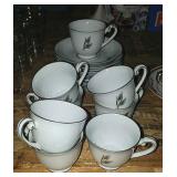 8- Fukugawa Wheat With Silver Trim Teacups And