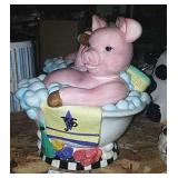 Pig In A Bathtub Cookie Jar