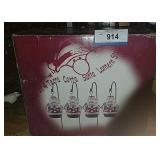 Set Of 4 Terra Cotta Santa Lantern Stakes