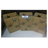 3- Gold-colored Tin Candle Holders