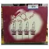 Set Of 4 Terra Cotta Santa Lantern Stakes