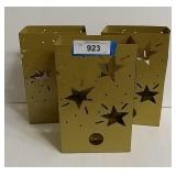 3- Gold-colored Tin Candle Holders