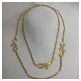 Gold-colored Chain With Bow Embellishments, 52"
