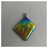 Cat Dichroic Glass Pendant