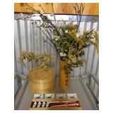 Chopsticks Set, Bamboo Steamer, Flowers