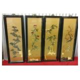 Vintage Carved Stone Asian Framed Wall Décor,