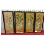 Asian Sisters Carved Stone Framed Wall Décor,