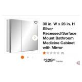 1 pcs; 30 in. W x 26 in. H Silver