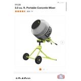 1 pcs; RYOBI 5.0 cu. ft. Portable Concrete Mixer