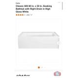 3 pcs; Delta Classic 500 60 in. x 32 in. Soaking