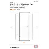 1 pcs; Delta 38 in. W x 72 in. H Neo-Angle Pivot